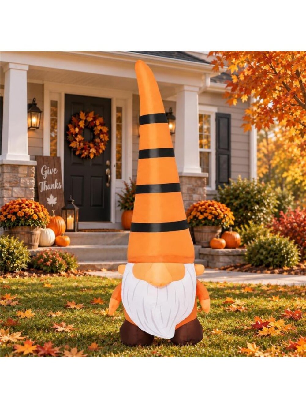 5FT Thanksgiving Gnome Inflatables Fall Yard Decorations